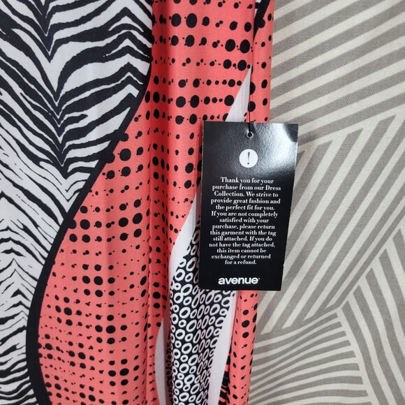 NEW Avenue Maxi Dress Plus 14/16 1X Modest Casual Stretchy Long Zebra Geometric - Picture 4 of 7